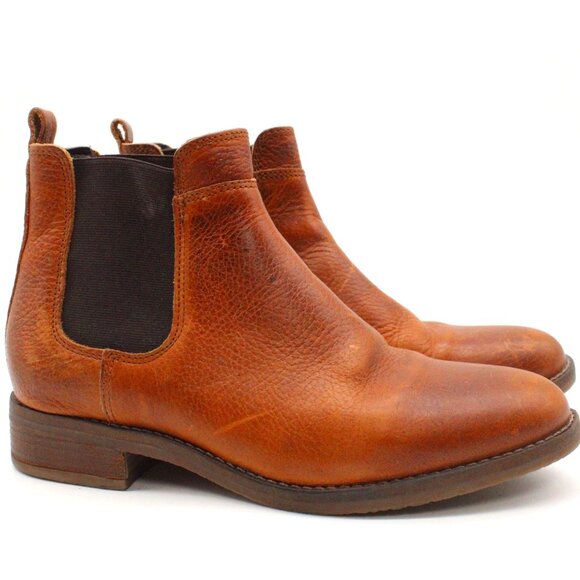 Bullboxer Chelsea Boots Womens Emma Black Leather Lug Sole Ankle Pull On 7 M - Picture 1 of 8